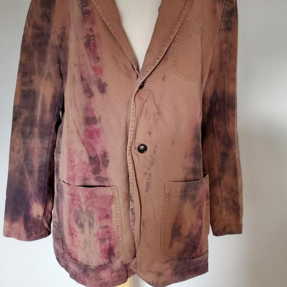 Cowboy western rustic camo Blazer sports Coat dyed brown khaki black gray tan XL - Picture 10 of 12